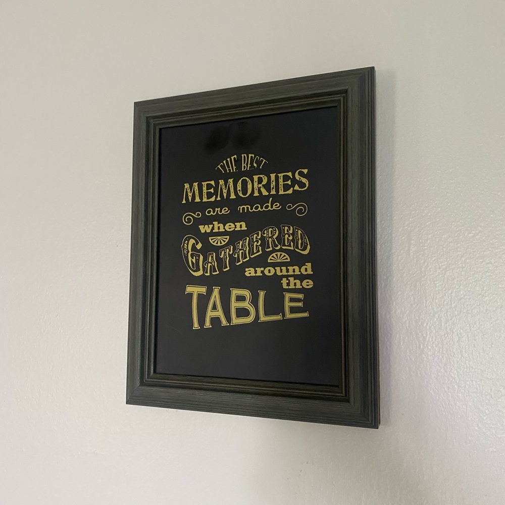 Framed Wall Art with Gold Typography